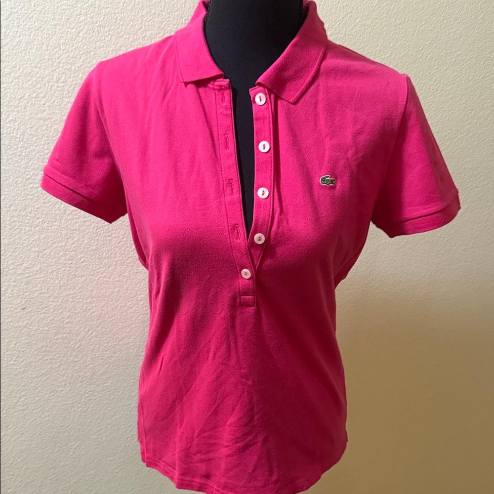 Lacoste Vibrant Pink Polo  NWOT